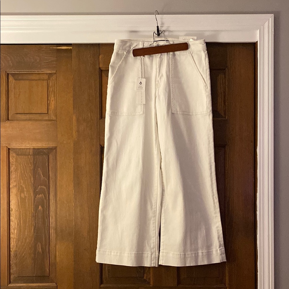 NWT sanctuary denim culotte crop standard rise wide leg cream jeans 27